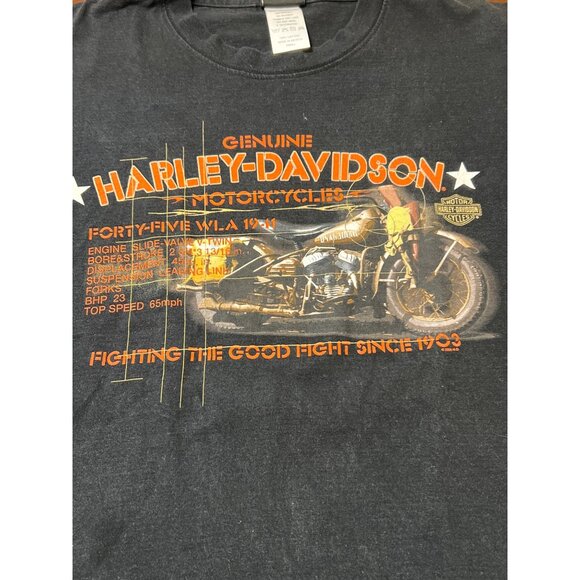 Harley Davidson Black Graphic Shirt 100% Cotton Jacksonville NC Forty Five WLA S - Picture 2 of 4